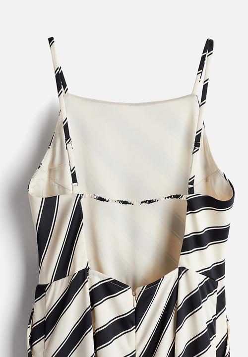 H&M - Open-back jumpsuit - cream striped 