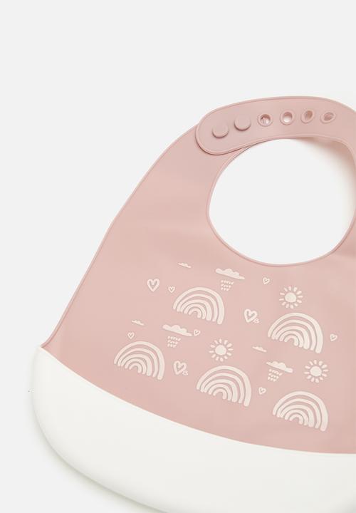 Pop Candy - Silicone bib-pink & white