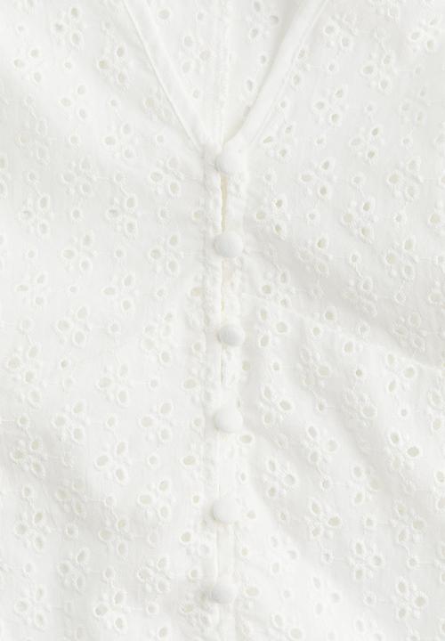 H&M - Broderie anglaise blouse - white