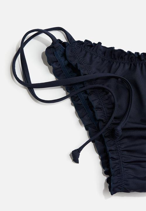 H&M - Brazilian tie tanga bikini bottoms - navy blue