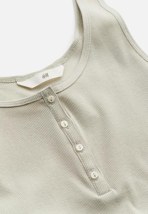 H&M - Ribbed vest top - green