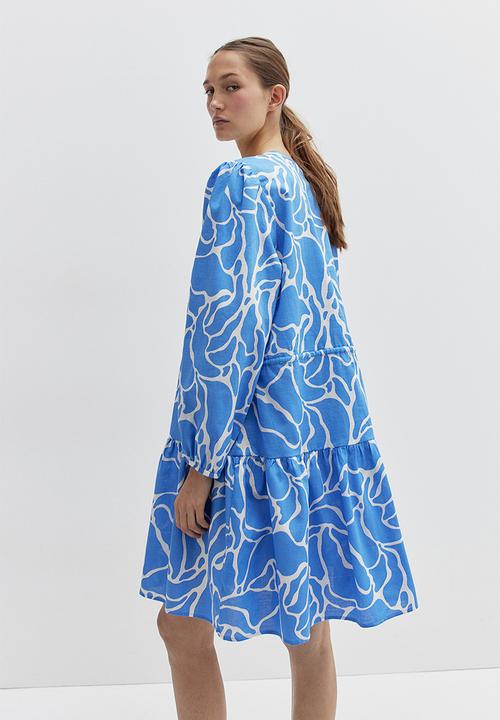 H&M - Drawstring-detail dress - blue patterned
