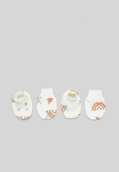 Pop Candy - Printed beanie & mitten set - white