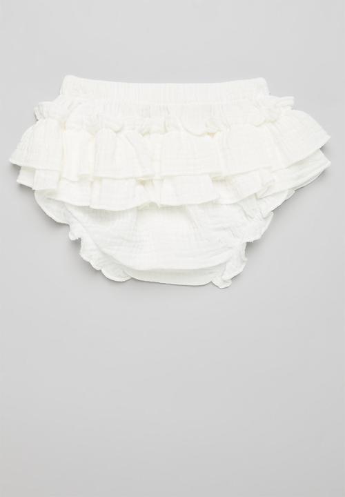 Pop Candy - Tiered shorts-white