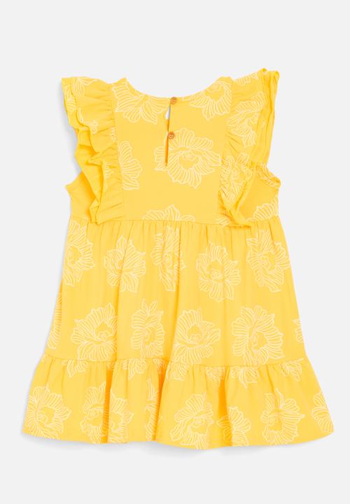 Pop Candy - Frilled sleeve dress - yellow