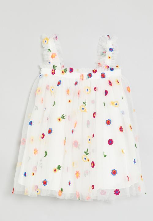 Pop Candy - Floral tulle dress - white