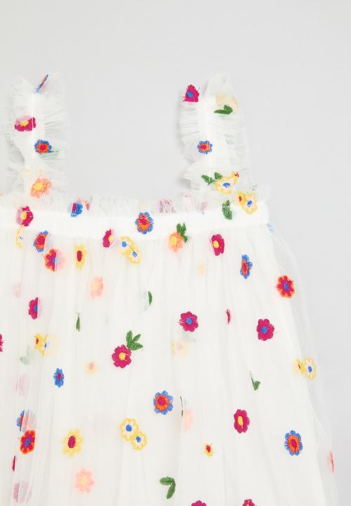 Pop Candy - Floral tulle dress - white