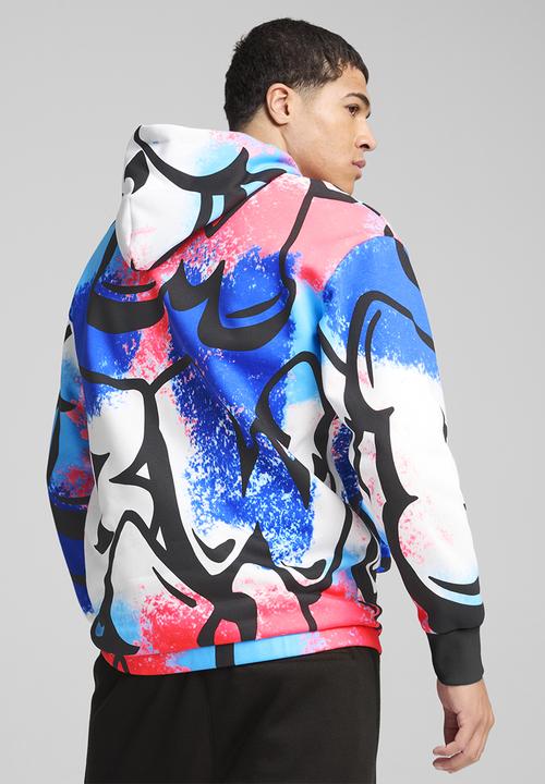 PUMA - BMW MMS Neon Energy Hoodie - Puma White-AOP