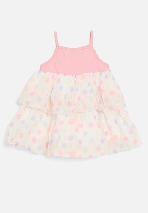 Pop Candy - Polka dot tiered dress- multi