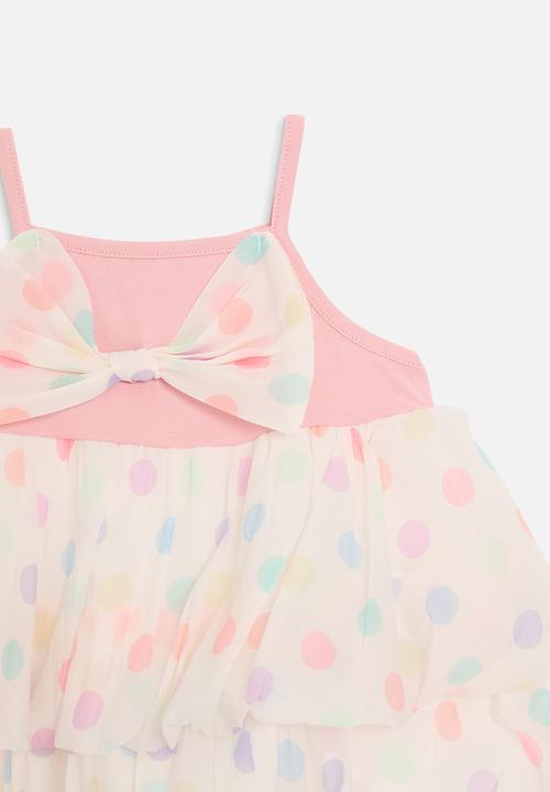 Pop Candy - Polka dot tiered dress- multi