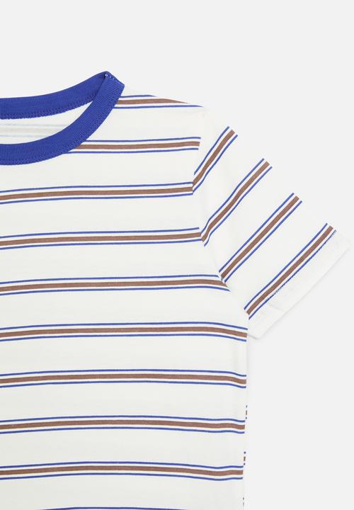Pop Candy - Striped crew tee - blue & white