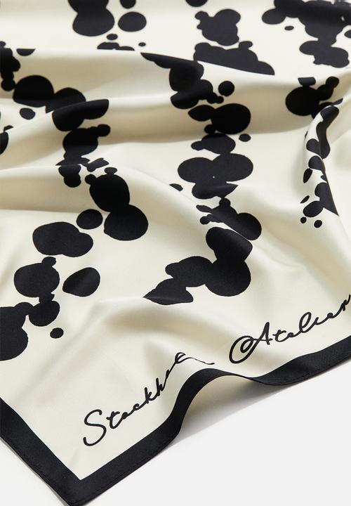 H&M - Patterned scarf - Cream Patterned