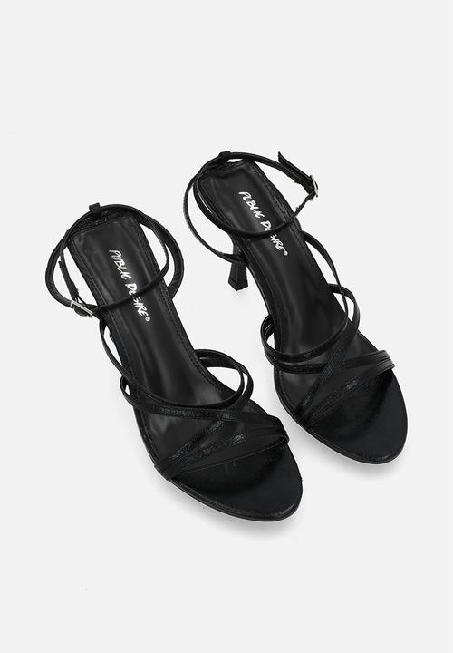 Public Desire - Free spirit strappy heel - black