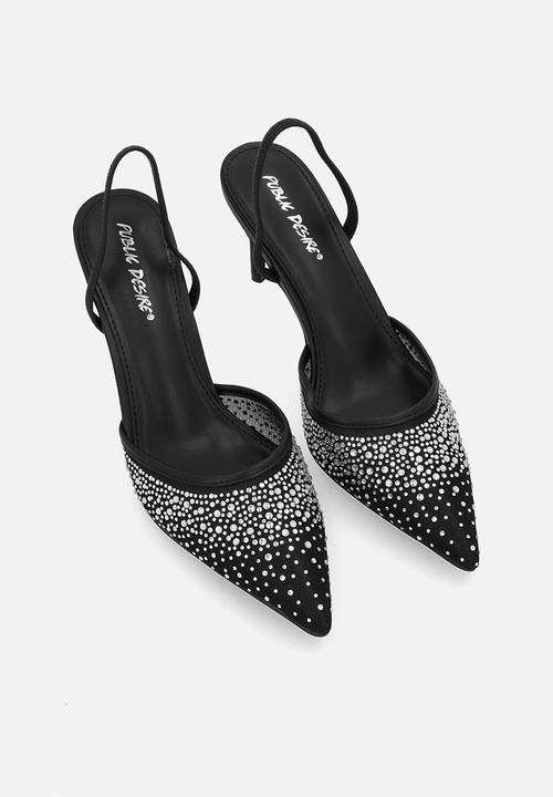 Public Desire - Rochie slingback heel - black