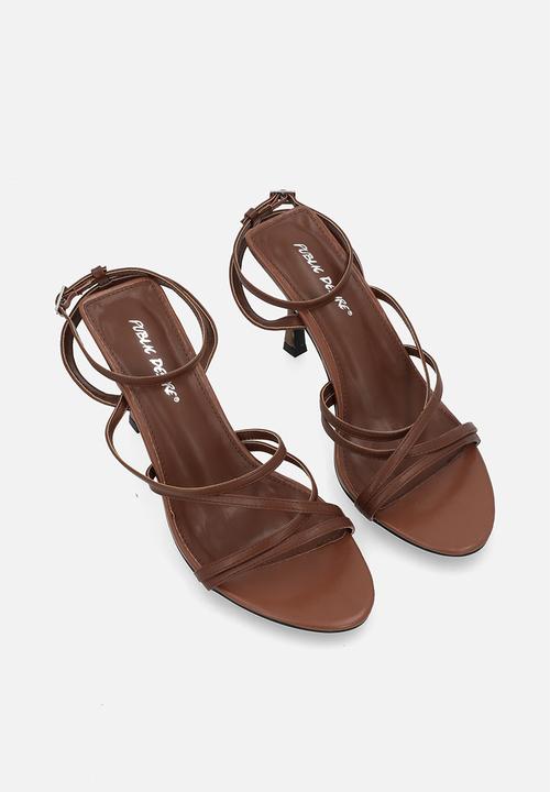 Public Desire - Free spirit WF ankle strap - chocolate