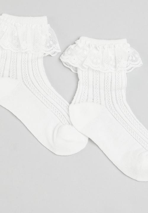 Pop Candy - Frilled sock-white