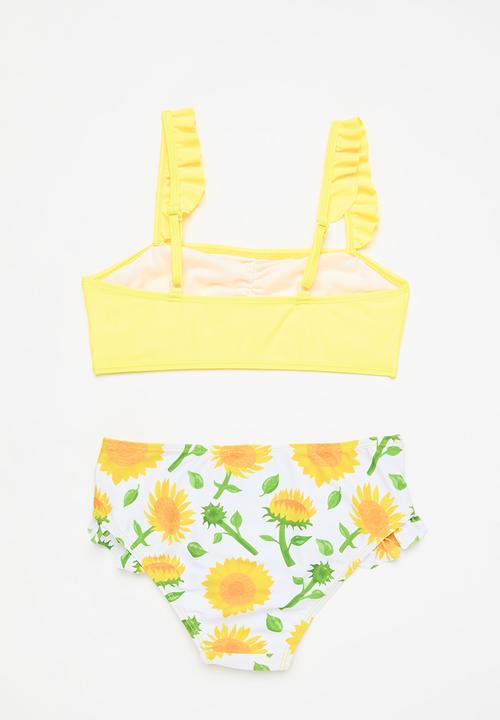 Pop Candy - Frilled swim suit - yellow