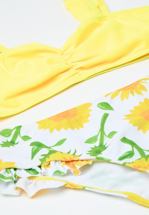 Pop Candy - Frilled swim suit - yellow
