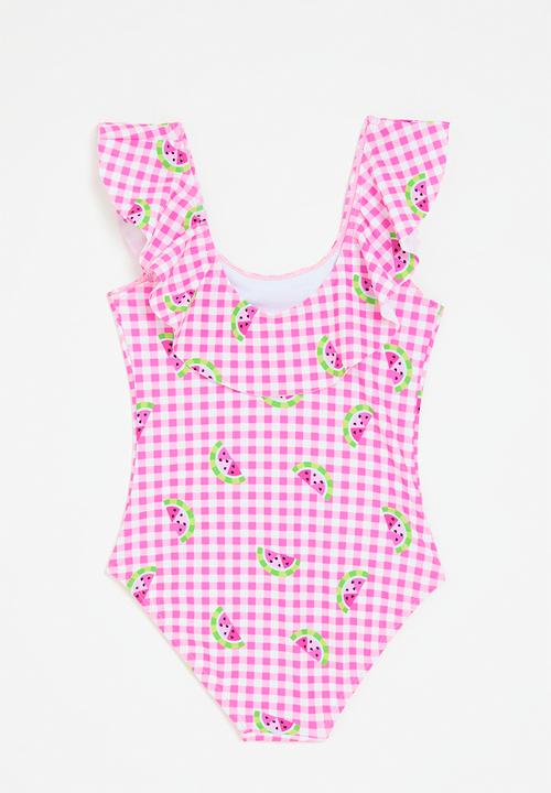 Pop Candy - Frilled swimsuit - pink