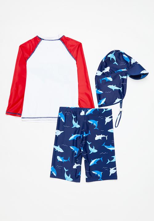 Pop Candy - 3 Piece swimming set - blue & white