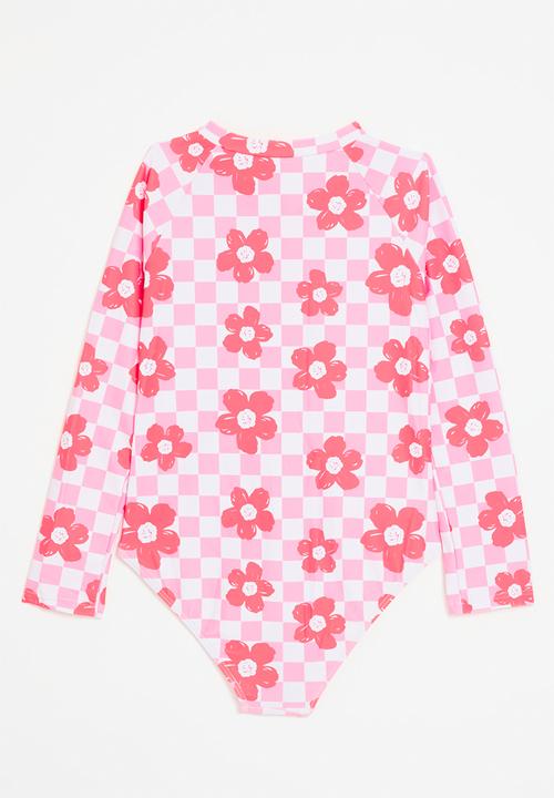 Pop Candy - Long sleeve one piece swim set - pink
