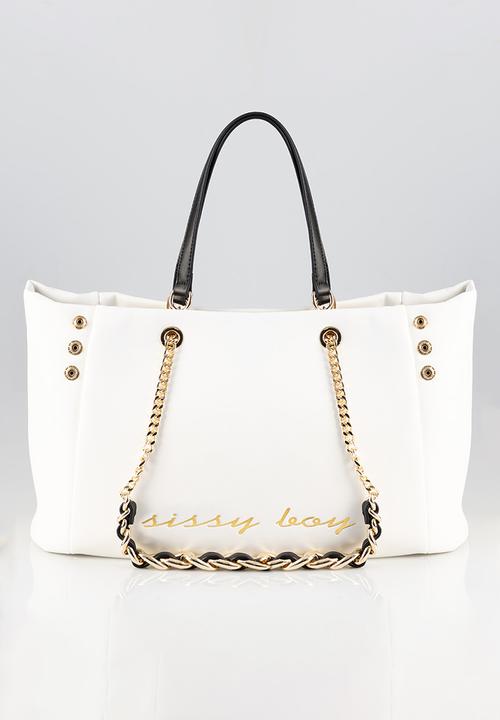 SISSY BOY - Large shopper bag - white