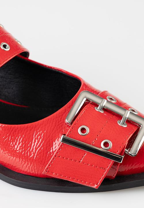 SISSY BOY - Double buckle slingback flat - red