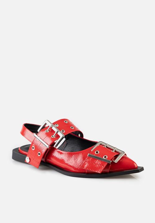 SISSY BOY - Double buckle slingback flat - red