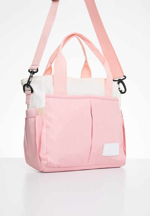 Pop Candy - Contrast nappy bag - pink & ecru