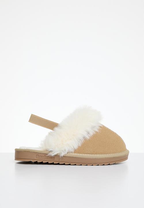 Pop Candy - Shearlin lined sandals - brown