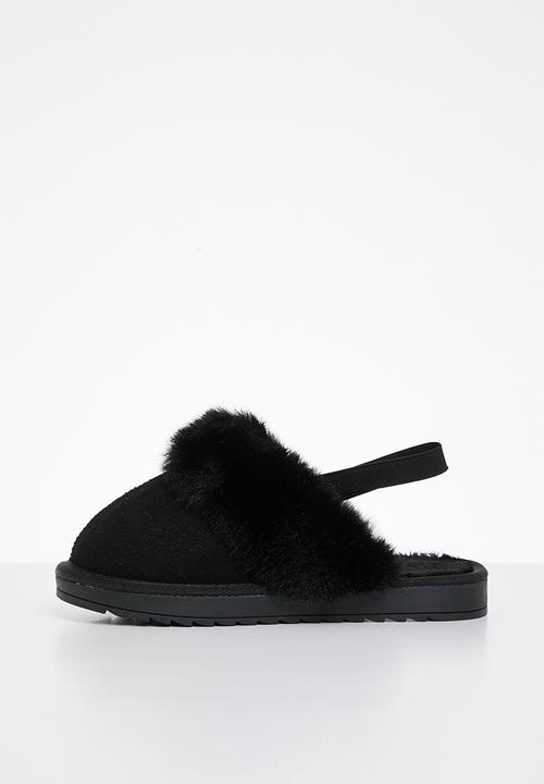 Pop Candy - Shearling lined sandals - black