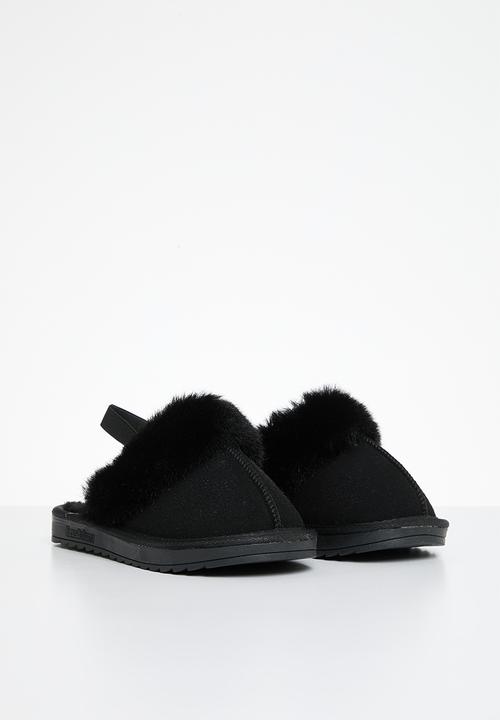 Pop Candy - Shearling lined sandals - black