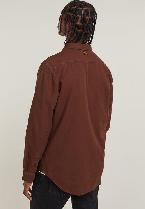 G-STAR - Marine Slim shirt l\s - dk plum gd