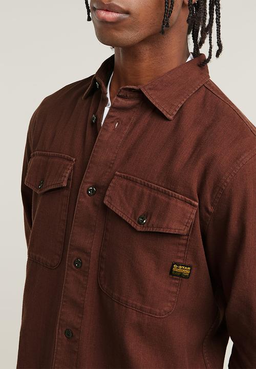G-STAR - Marine Slim shirt l\s - dk plum gd