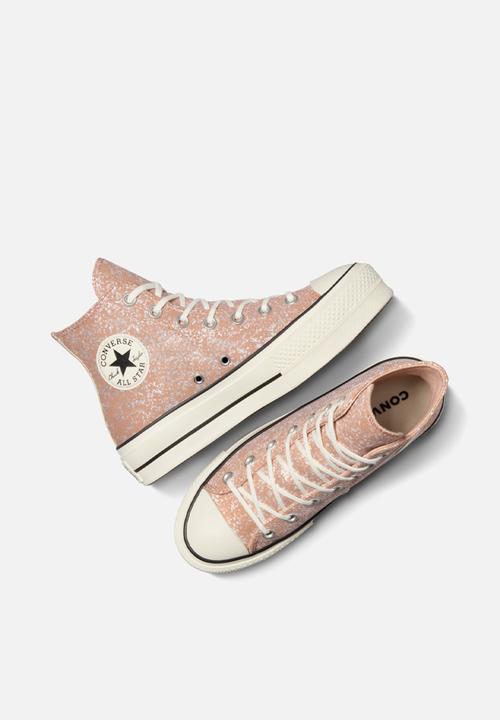 Converse - CHUCK TAYLOR ALL STAR LIFT PLATFORM GLITTER - DUSTY CINDER/EGRET/BLACK - SHINEFETTI