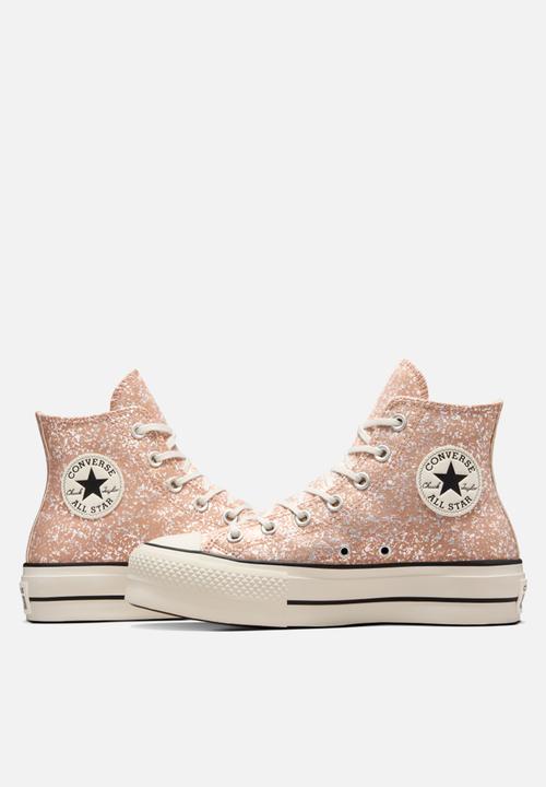 Converse - CHUCK TAYLOR ALL STAR LIFT PLATFORM GLITTER - DUSTY CINDER/EGRET/BLACK - SHINEFETTI
