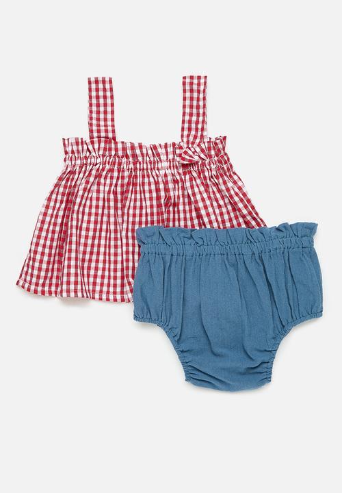 Pop Candy - Top & short set - red & blue