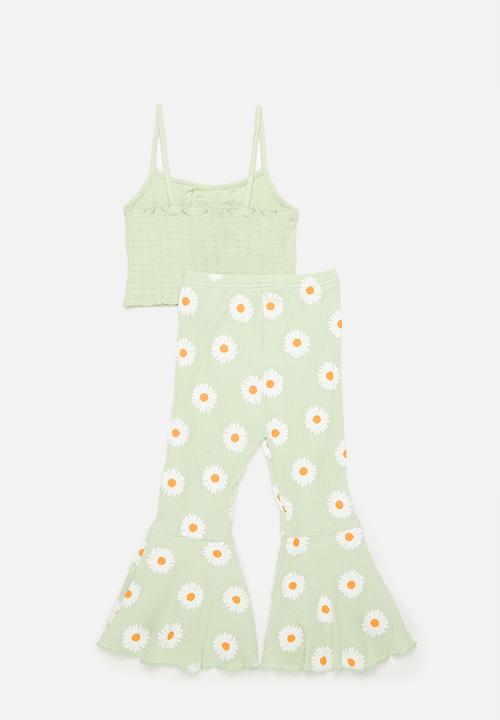Pop Candy - Cami top & pants set-sage green