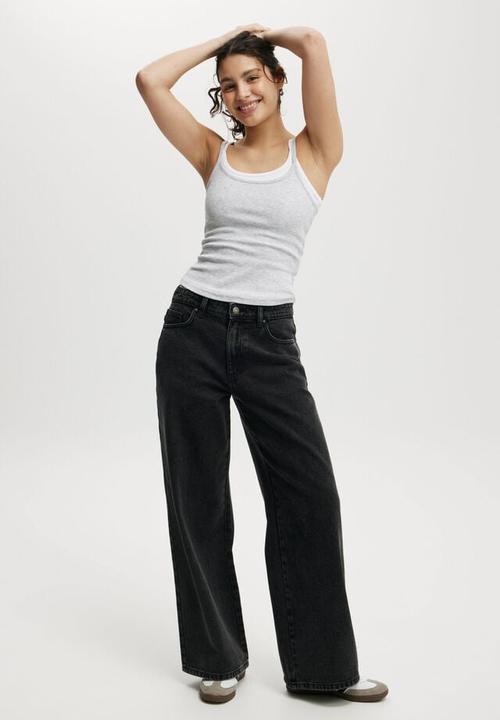Cotton On - Relaxed wide jean - graphite black