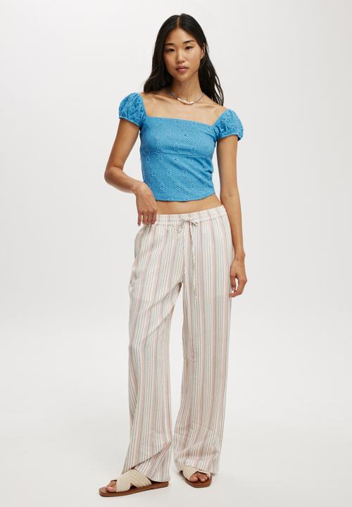 Cotton On - Kaia Textured Short Sleeve - Blue Bouy