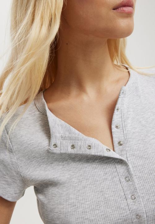 Cotton On - Christy Henley Tee - Grey Marle