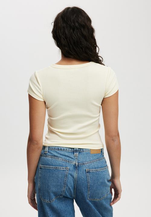 Cotton On - Christy Henley Tee - Lemon Icing