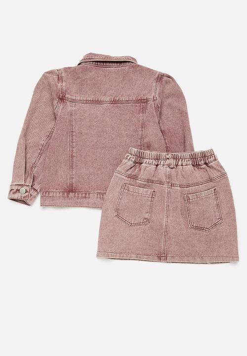 Pop Candy - Trucker jacket & skirt set - pink