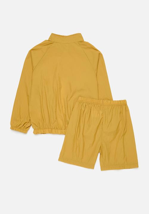 Pop Candy - Zip thru jacket & short set - yellow