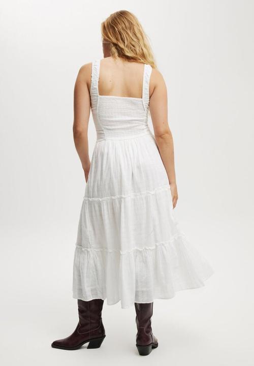 Cotton On - Aria corset detail maxi dress - white