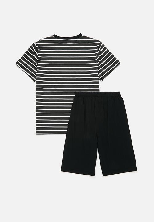 Pop Candy - Striped pj set - black & white