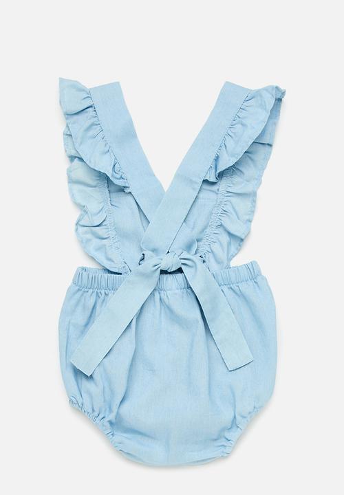 Pop Candy - Frilled romper - blue