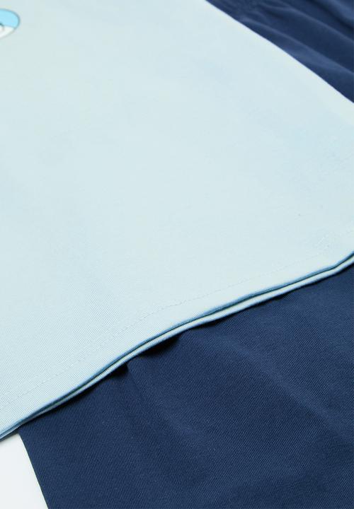 Pop Candy - Contrast raglan pj set-light & dark blue