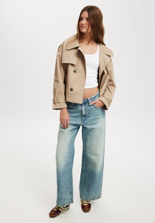 Cotton On - Cropped Trench Jacket - Tan