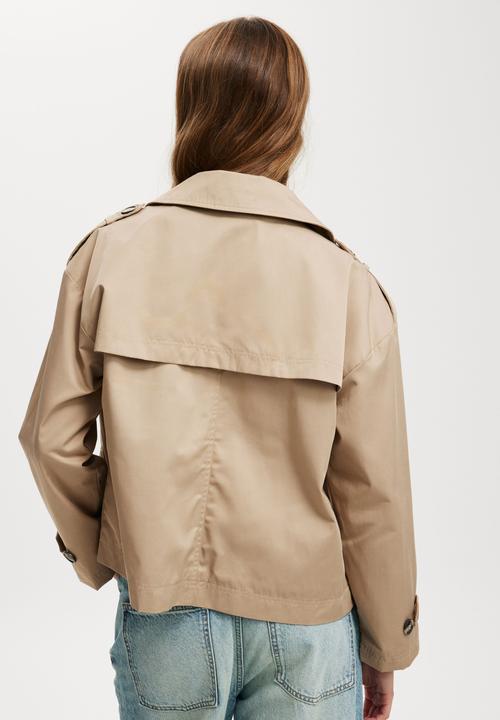 Cotton On - Cropped Trench Jacket - Tan